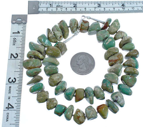 Genuine Sterling Silver Southwestern Turquoise Bead Necklace BX120651